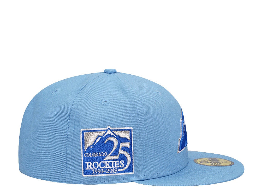 New Era Colorado Rockies 25th Anniversary Glacier Blue and Ice Edition 59Fifty Fitted Cap