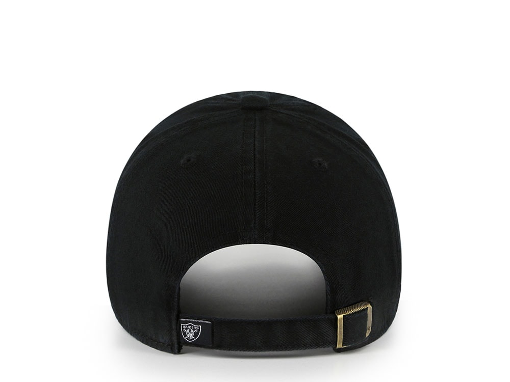 47Brand Las Vegas Raiders Black On Black Edition Clean Up Strapback Cap