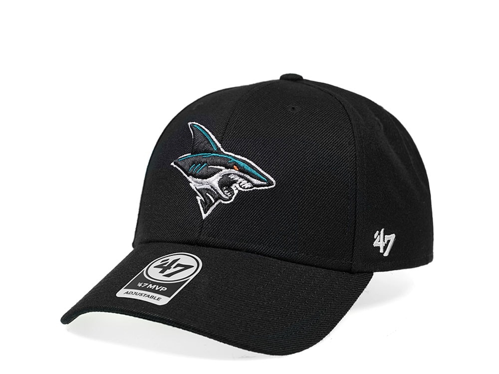 47Brand San Jose Sharks Secondary Logo Black Strapback Cap