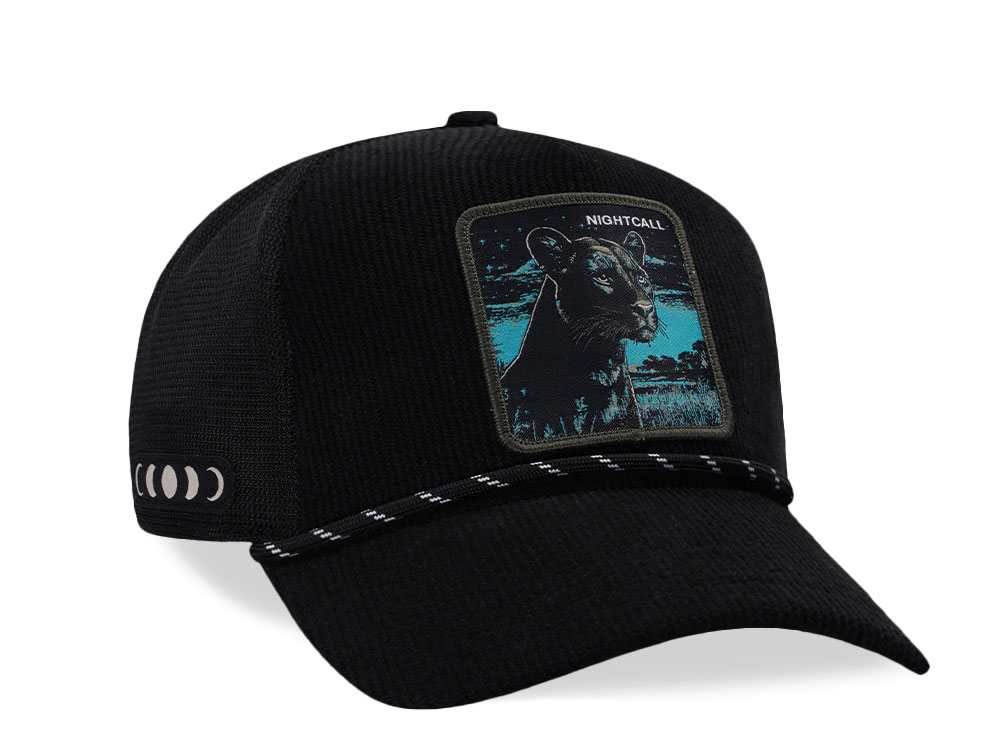 Capslab Nightcall Panther Black Corduroy Trucker Snapback Cap