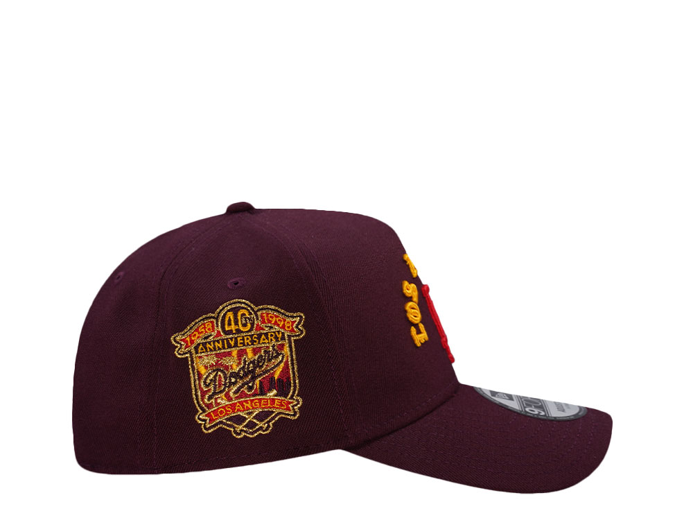 New Era Los Angeles Dodgers 40th Anniversary Maroon Prime Edition 9Forty A Frame Snapback Cap