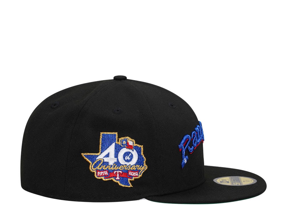 New Era Texas Rangers 40th Anniversary Black Dome Throwback Edition 59Fifty Fitted Cap