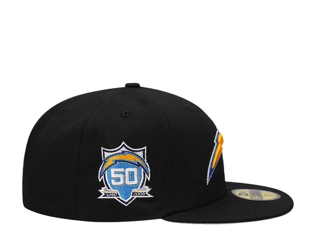 New Era Los Angeles Chargers 50th Anniversary Black Classic Edition 59Fifty Fitted Cap