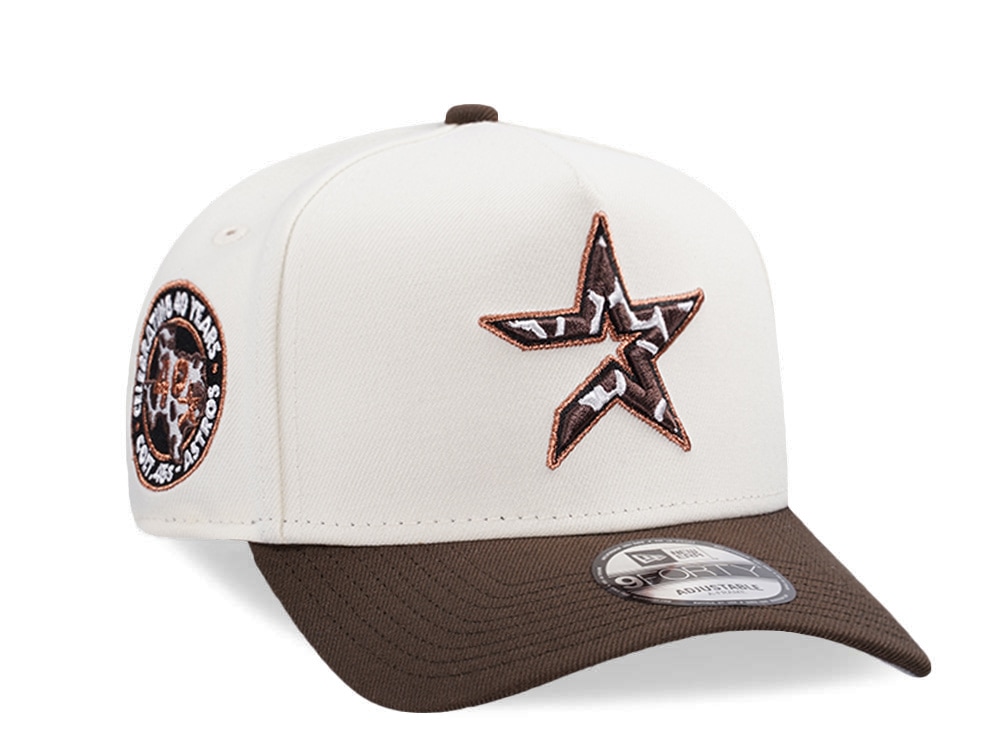 New Era Houston Astros 40th Anniversary Cow Burnt Wood Two Tone Edition 9Forty A Frame Snapback Cap