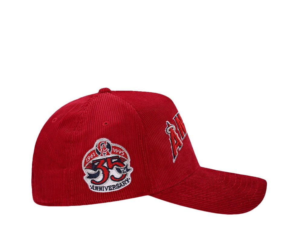 New Era Anaheim Angeles 35th Anniversary Red Corduroy Prime Edition 9Forty A Frame Snapback Cap
