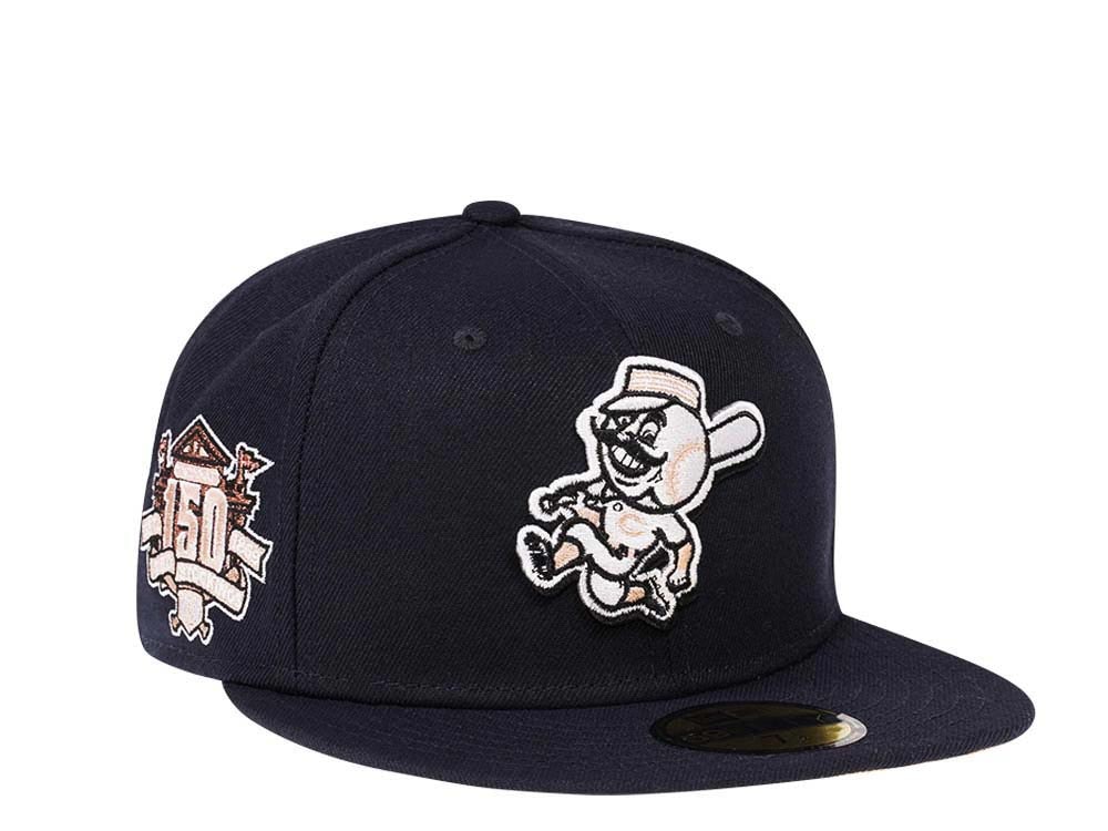 New Era Cincinnati Reds 150th Anniversary Navy Peach Edition 59Fifty Fitted Cap