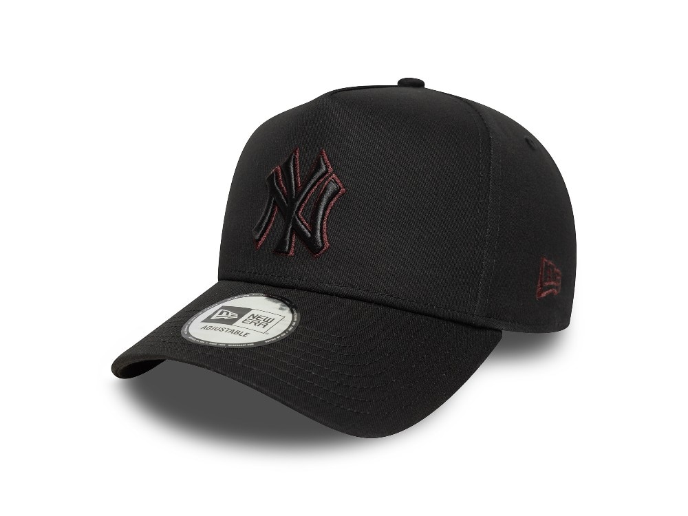New Era New York Yankees Team Outline Black A Frame 9Forty Snapback Cap