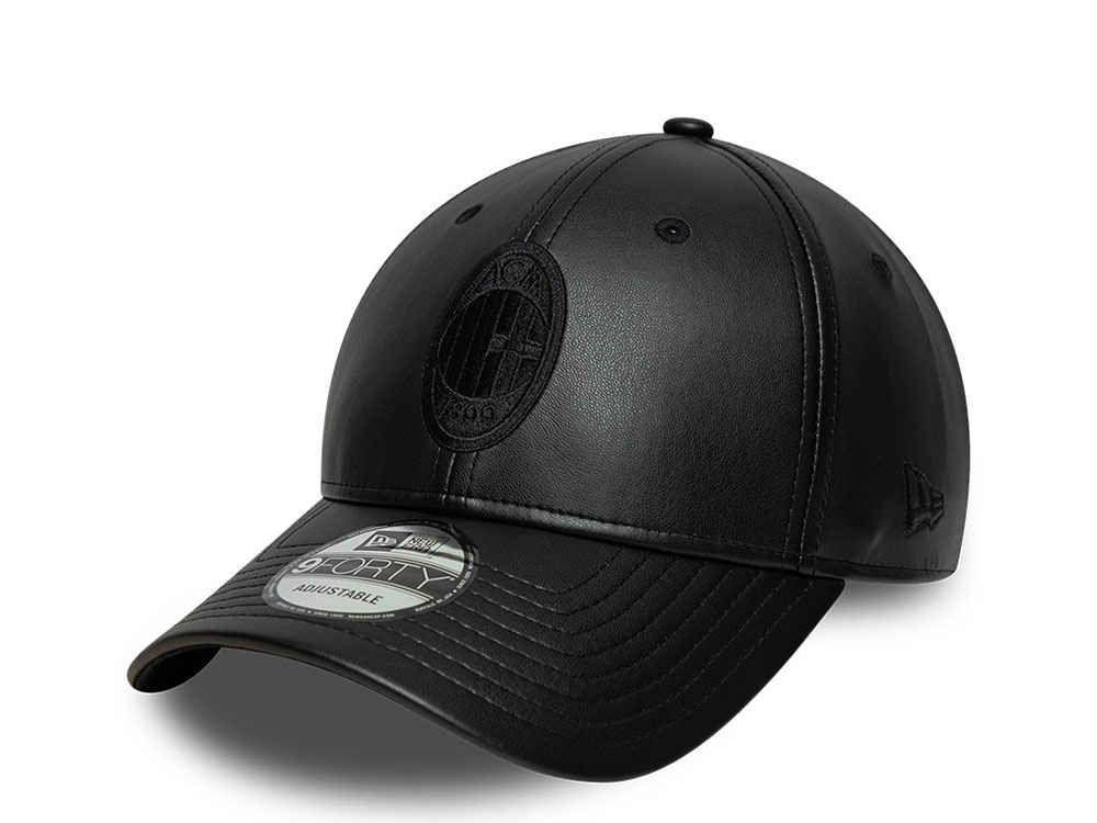 New Era Ac Milan Faux Leather Black Prime Edition 9Forty Adjustable Cap