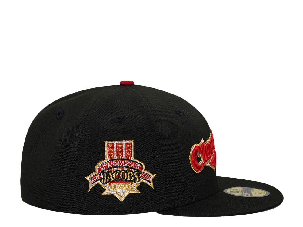New Era Cleveland Indians 10th Anniversary Black Gold Edition 59Fifty Fitted Cap