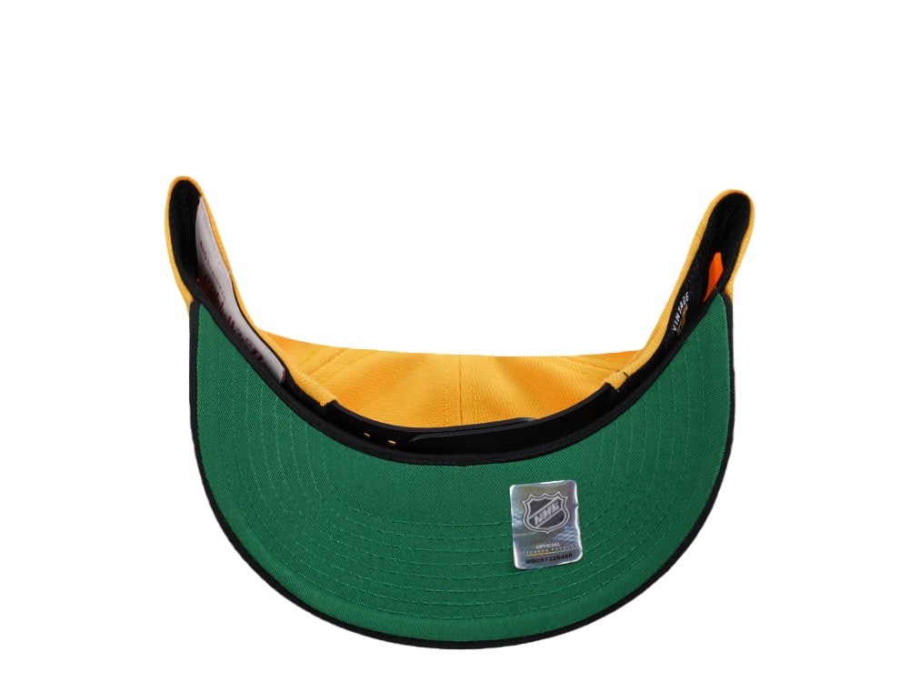Mitchell & Ness Boston Bruins Pro Crown Fit Vintage Yellow Snapback Cap