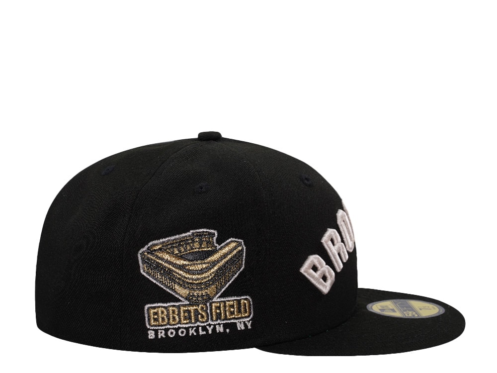 New Era Brooklyn Dodgers Ebbets Field Black Prime Edition 59Fifty Fitted Cap