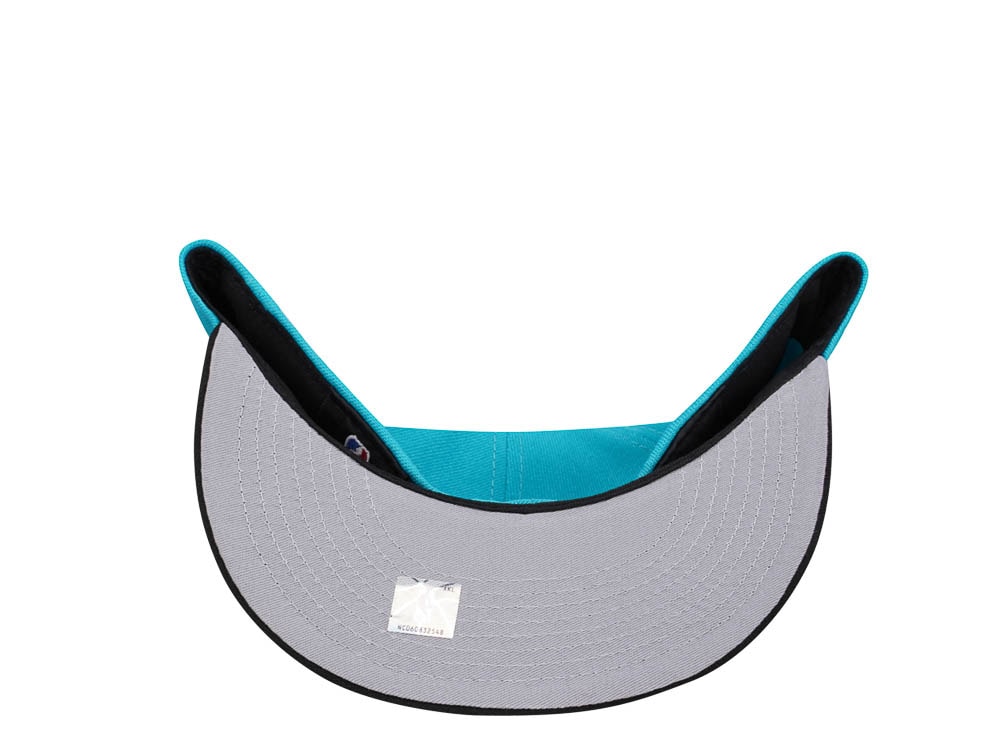 New Era Charlotte Hornets Chrome Black Teal Two Tone Edition 59Fifty Fitted Cap