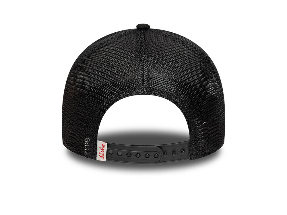 New Era Patch Distressed Black Prime Edition 9Forty A Frame Trucker Snapback Cap