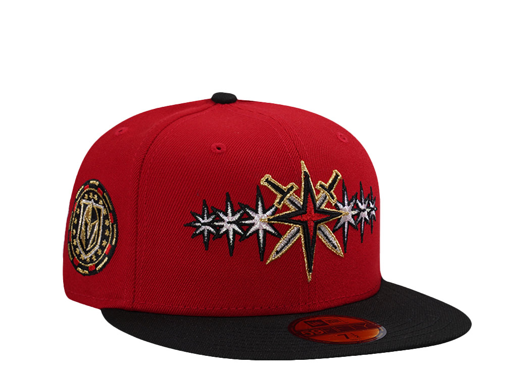 New Era Vegas Golden Knights Scarlet Metallic Two Tone Edition 59Fifty Fitted Cap