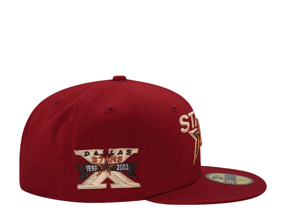 New Era Dallas Stars 10th Anniversary Brick Red Throwback Edition 59Fifty Fitted Cap