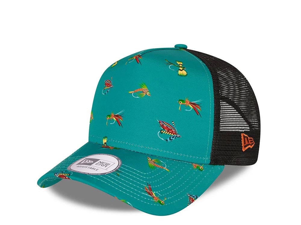New Era Summer Fishing Petrol A Frame Trucker Snapback Cap