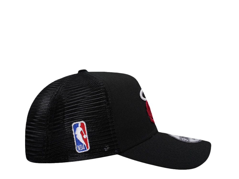 New Era Miami Heat Black Classic Edition Trucker 9Forty A Frame Snapback Cap