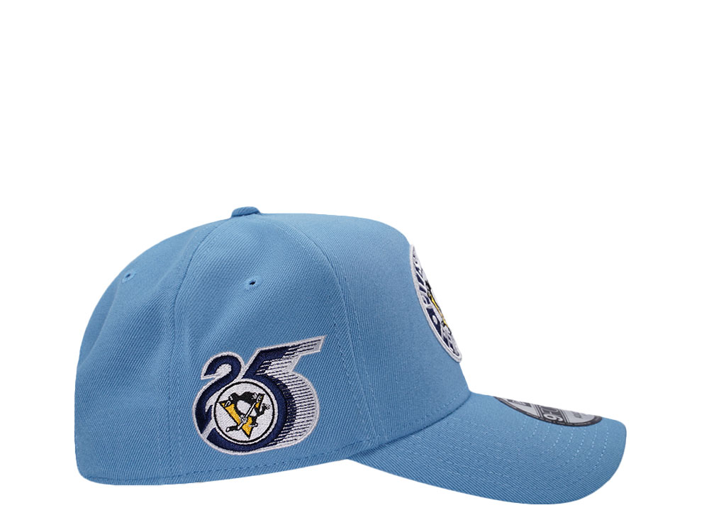 New Era Pittsburgh Penguins 25th Anniversary Sky Blue Prime Edition 9Forty A Frame Snapback Cap