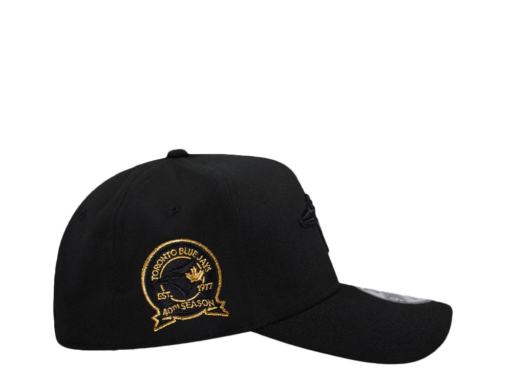 New Era Toronto Blue Jays 40th Season Black Gold 9Forty A Frame Snapback Cap