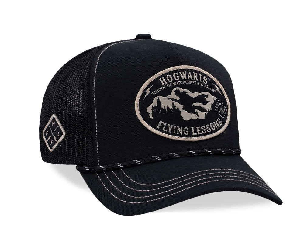 Capslab Harry Potter Hogwarts Flying Lessons Black Trucker Snapback Cap