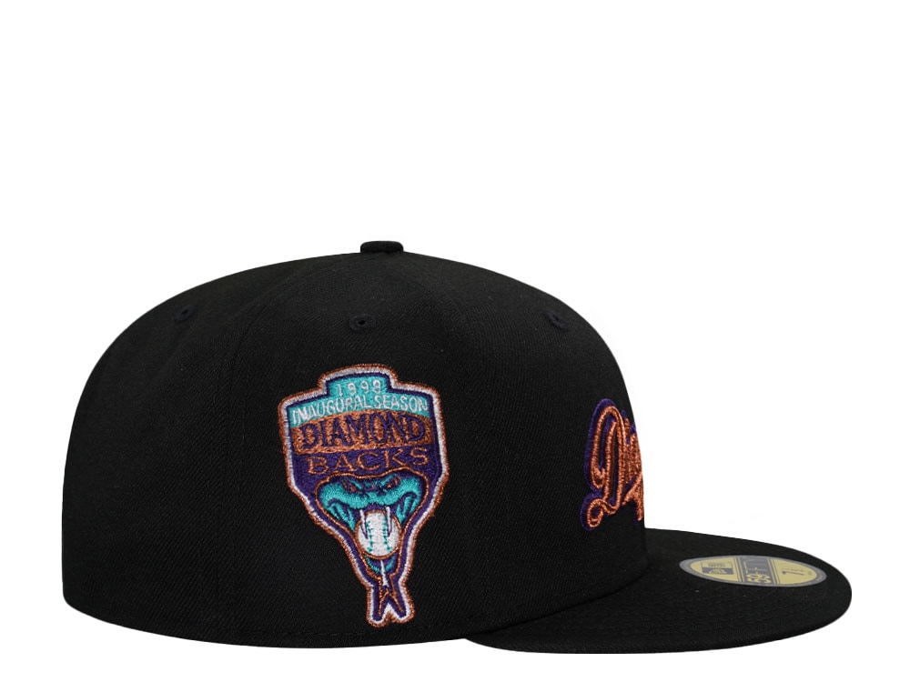 New Era Arizona Diamondbacks Inaugural Season 1998 Black Throwback Edition 59Fifty Fitted Cap