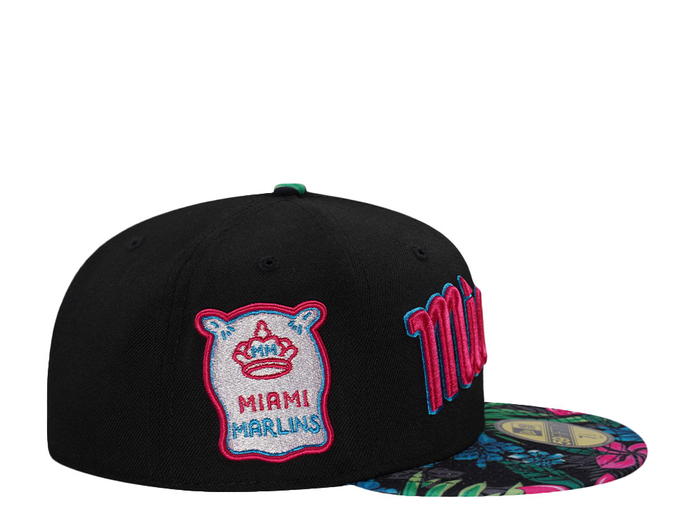 New Era Miami Marlins Floral Summer Two Tone Edition 59Fifty Fitted Cap