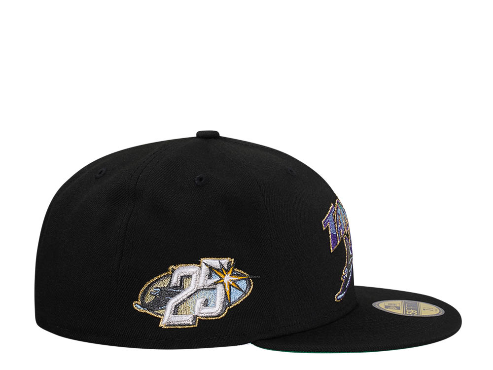 New Era Tampa Bay Rays 25th Anniversary Black Gold Throwback Edition 59Fifty Fitted Cap