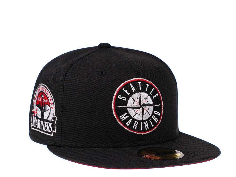 New Era Seattle Mariners 30th Anniversary Black and Red Prime Edition 59Fifty Fitted Cap