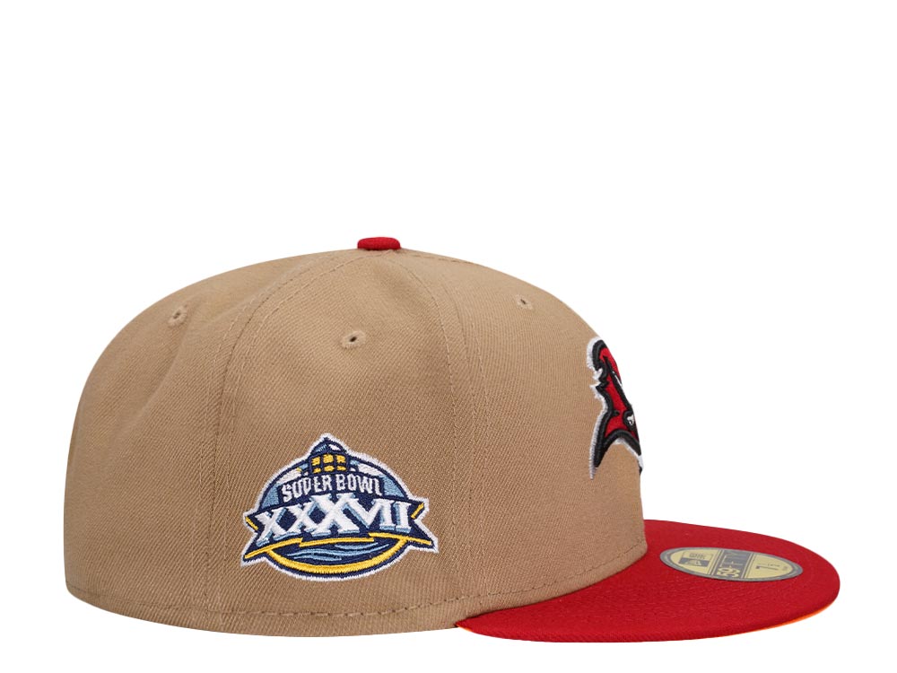 New Era Tampa Bay Buccaneers Super Bowl XXXVII Khaki Two Tone Edition 59Fifty Fitted Cap