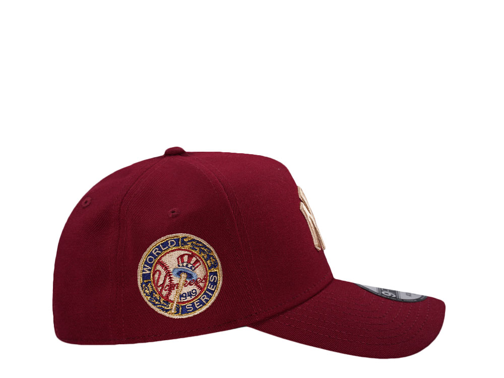 New Era New York Yankees World Series 1949 Cardinal Red Prime Edition 9Forty A Frame Snapback Cap
