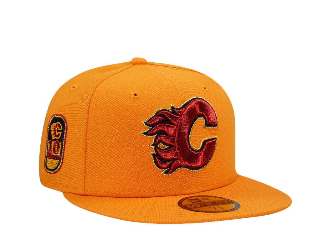 New Era Calgary Flames 10th Anniversary Gold Throwback Edition 59Fifty Fitted Cap