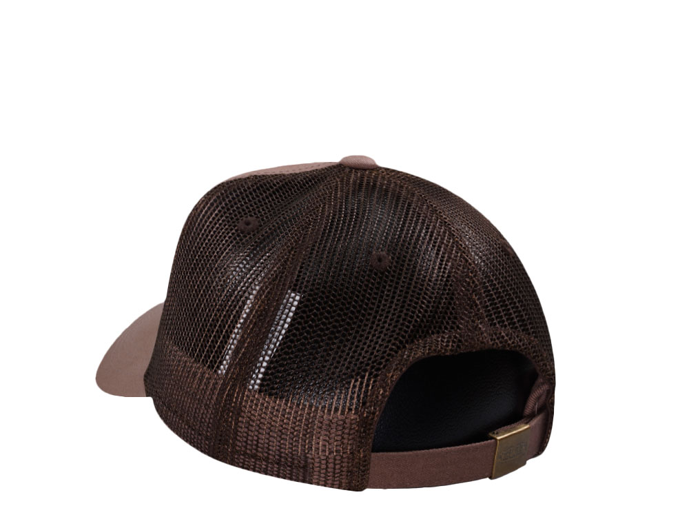 Von Dutch Oval Patch Brown Trucker Strapback Cap