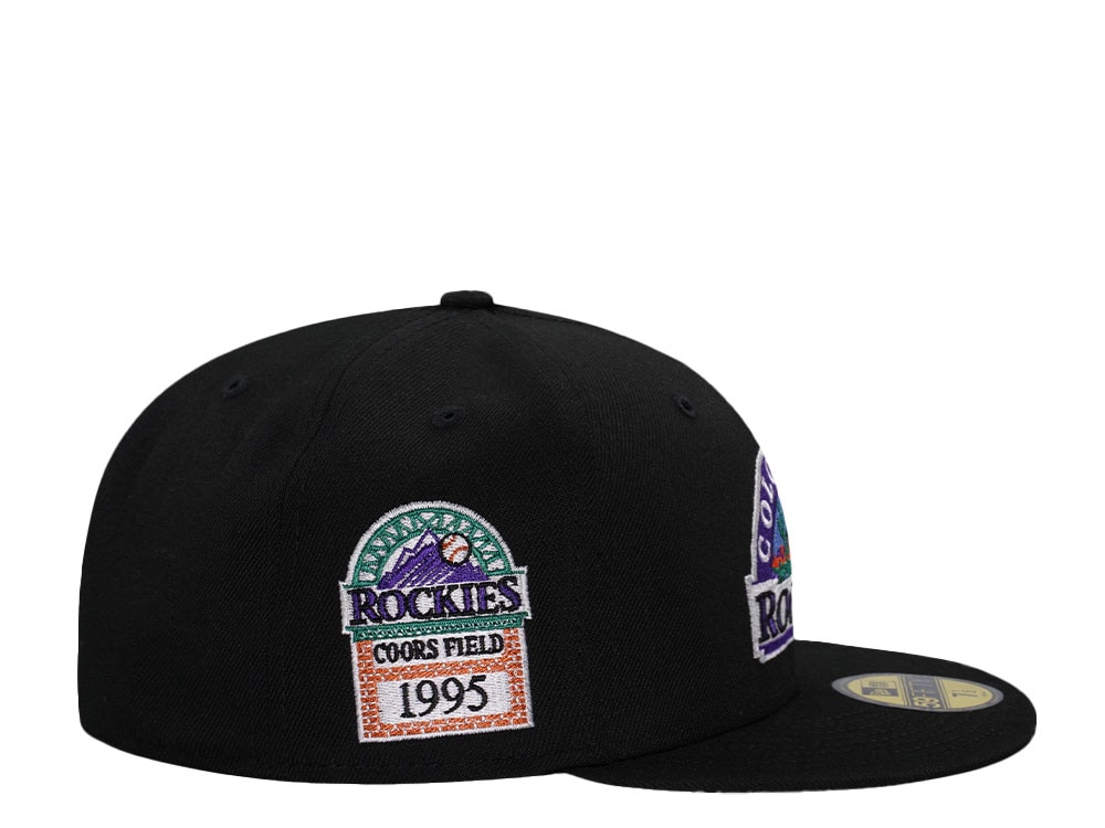 New Era Colorado Rockies Coors Field Black Throwback Edition 59Fifty Fitted Cap
