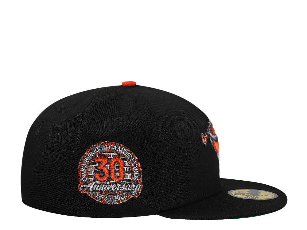 New Era Baltimore Orioles 30th Anniversary Black Throwback Edition 59Fifty Fitted Cap