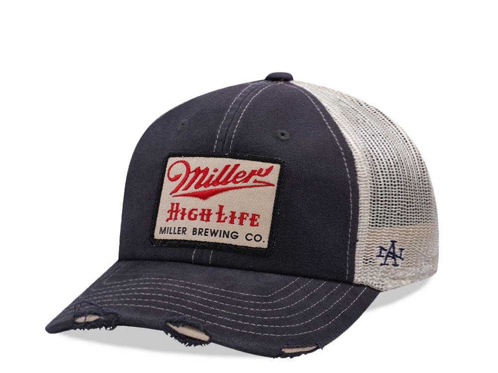 American Needle Miller High Life Navy Orville Edition Trucker Snapback Cap