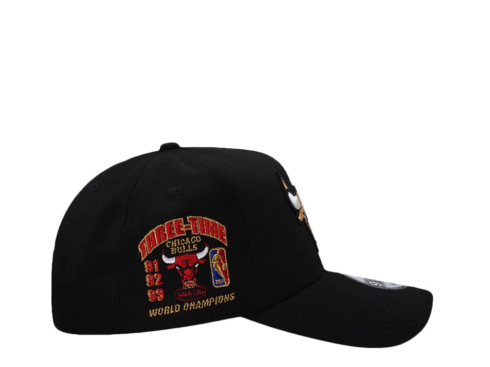 New Era Chicago Bulls 3x World Champions Black Prime Edition 9Forty A Frame Snapback Cap