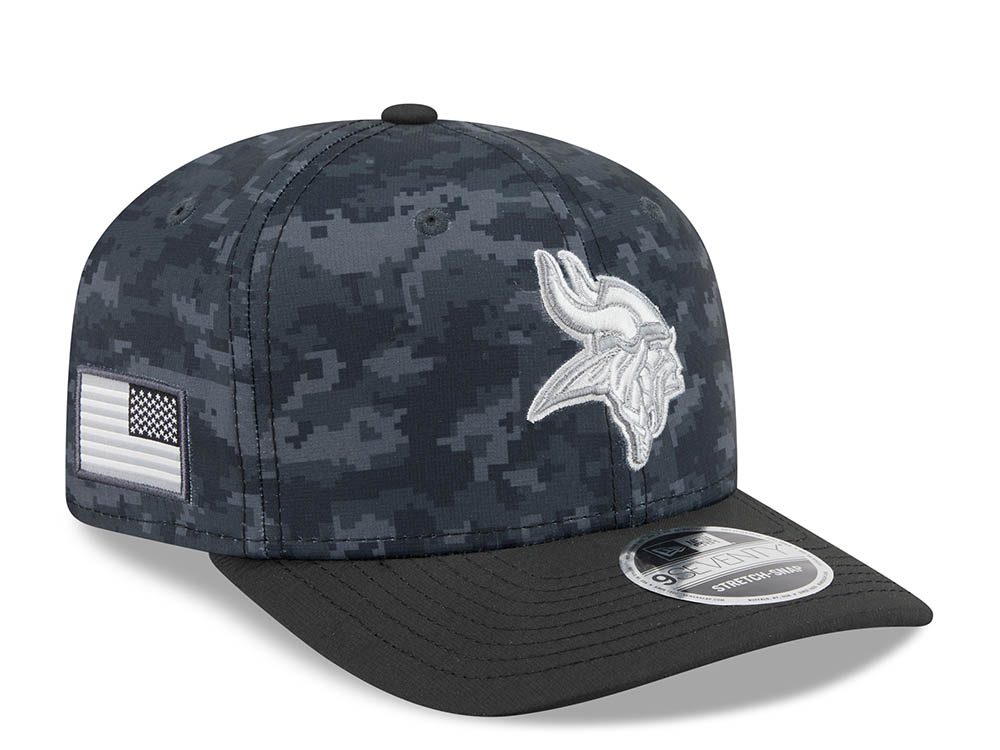 New Era Minnesota Vikings NFL Salute to Service 2026 Digi Camo Black 9Seventy Stretch Snapback Cap