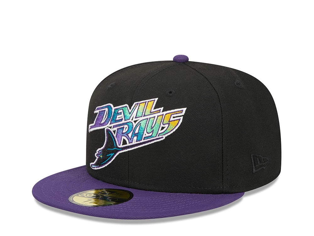 New Era Tampa Bay Rays Black Retro Script Throwback Edition 59Fifty Fitted Cap