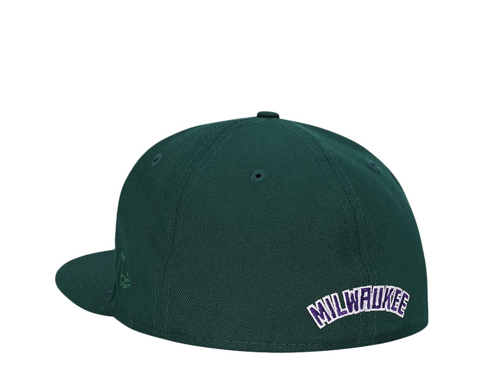 New Era Milwaukee Bucks Green Purple Classic Edition 59Fifty Fitted Cap