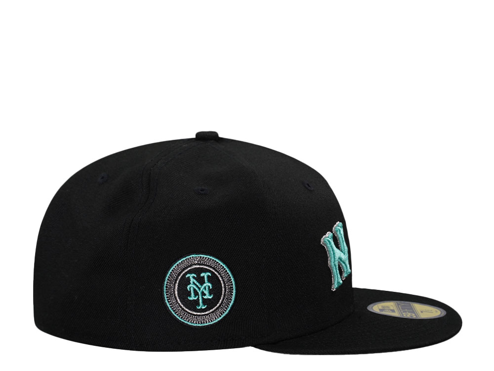 New Era New York Mets Black Tiffany City Connect Edition 59Fifty Fitted Cap