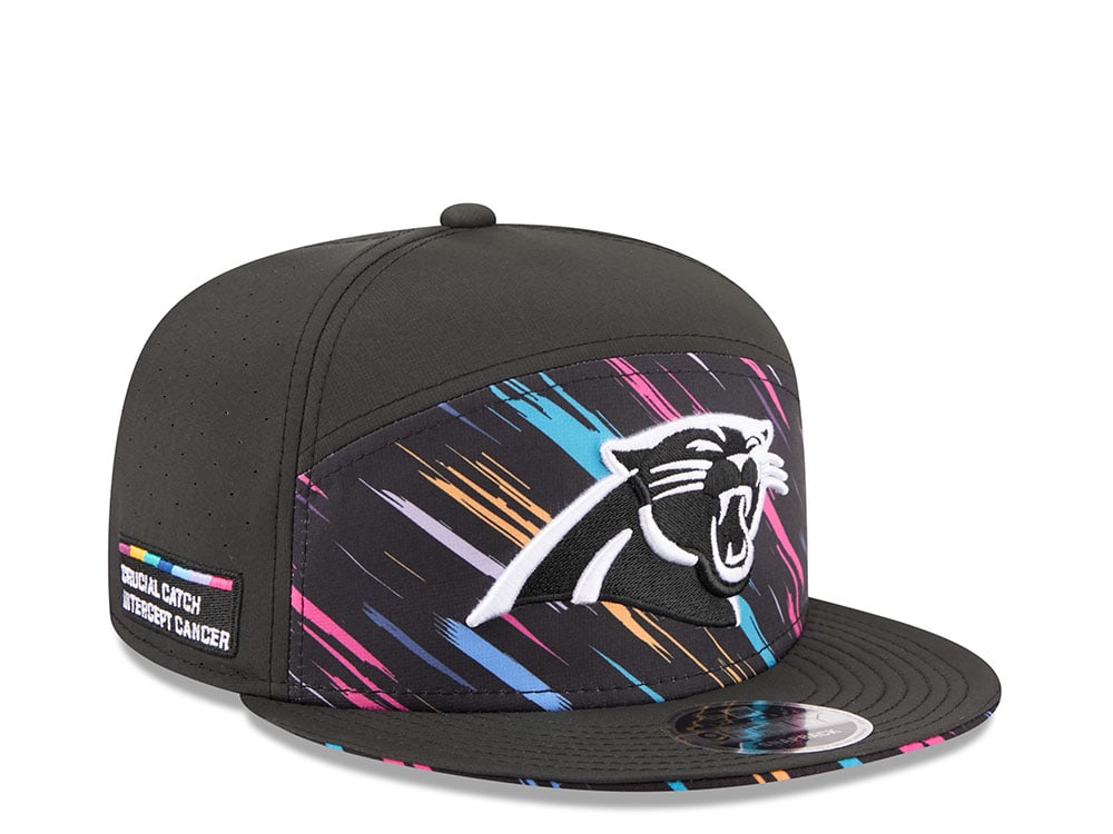 New Era Carolina Panthers Crucial Catch 2026 Black Edition 9Fifty Split Panel Snapback Cap
