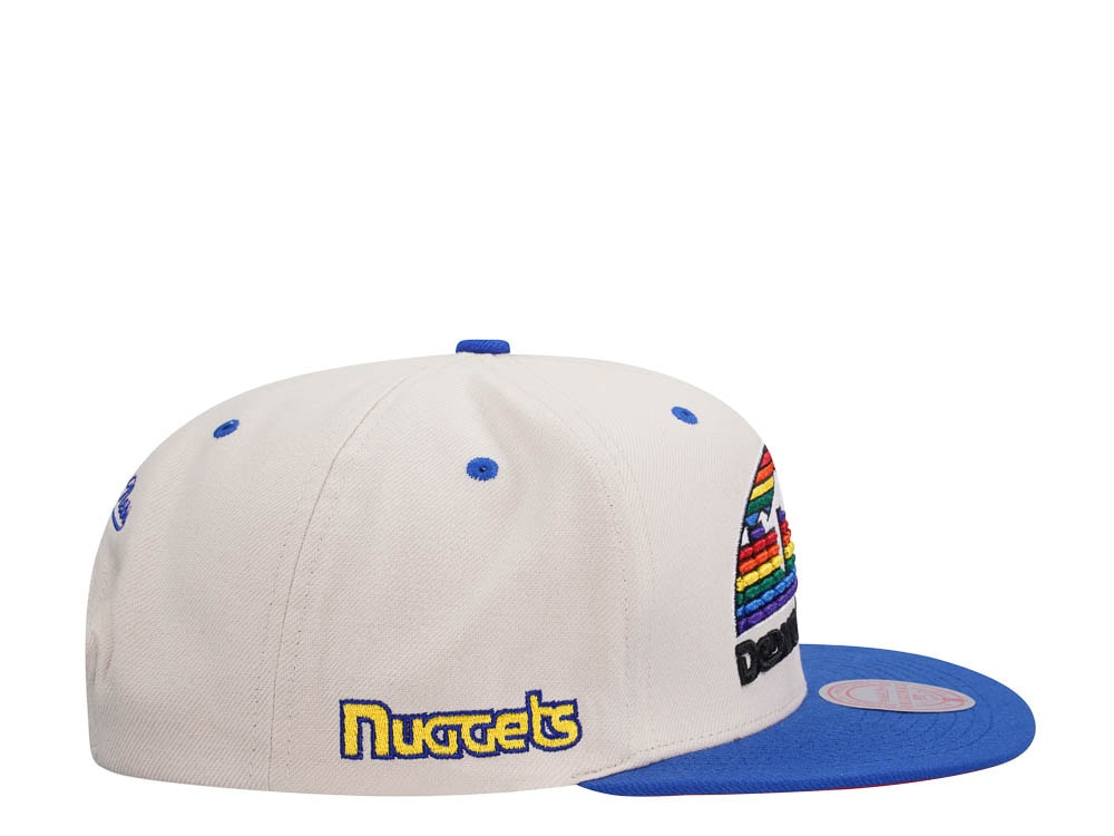 Mitchell & Ness Denver Nuggets Sail Off White Two Tone Snapback Cap
