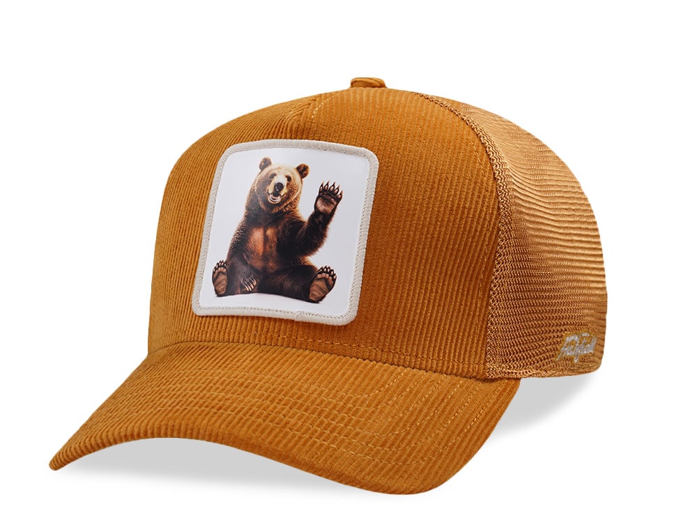 Hatfield Bear Honey Hunter Brown Corduroy Trucker Snapback Cap