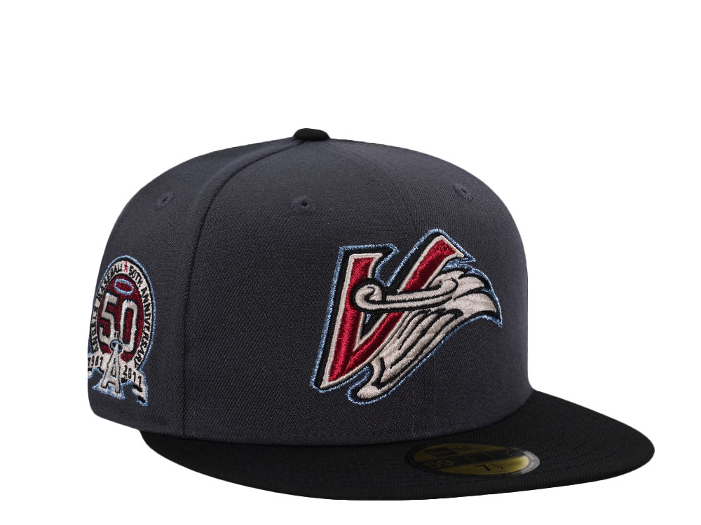 New Era Anaheim Angels 50th Anniversary Dark Gray Two Tone Edition 59Fifty Fitted Cap