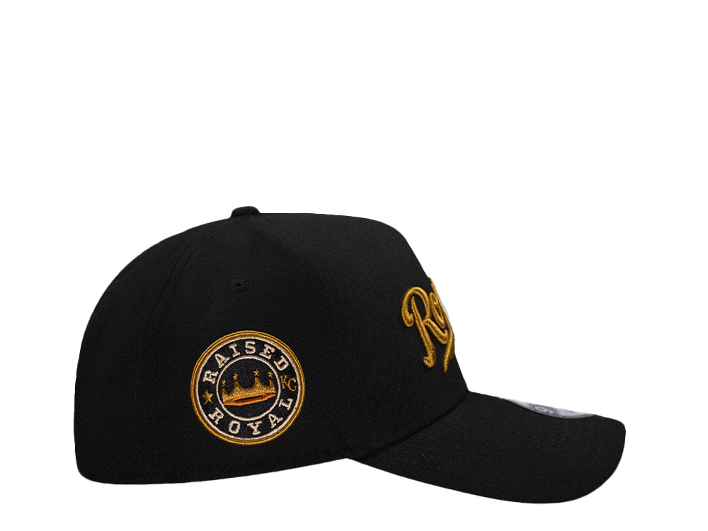 New Era Kansas City Royals Raised Royal Cheviot Gold Edition 9Forty A Frame Snapback Cap