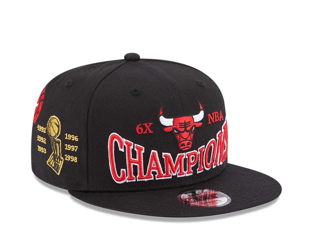 New Era Chicago Bulls 6x NBA Champions Black 9Fifty Snapback Cap