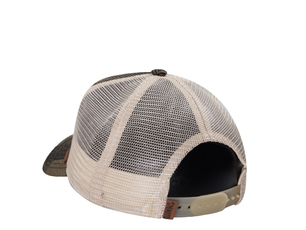Djinns Hermecheck Olive Beige Trucker Snapback Cap