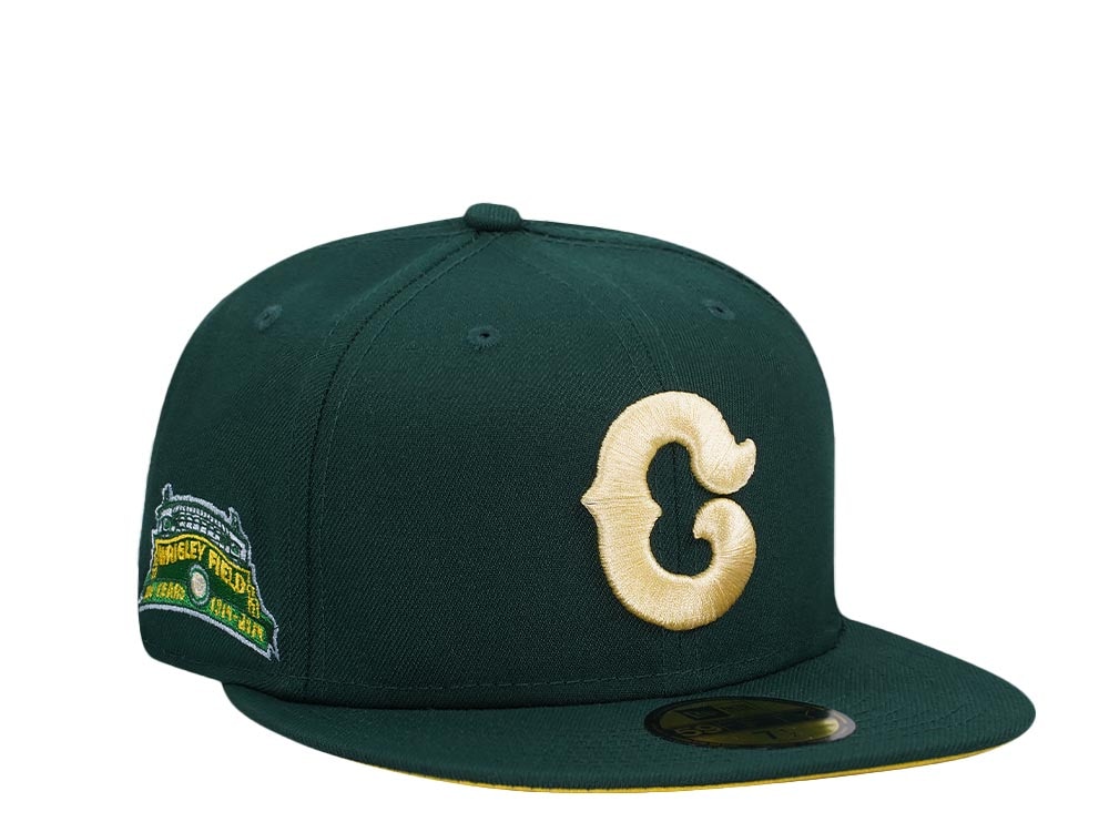 New Era Chicago Cubs 100th Years Wrigley Field Dark Green Citrus Edition 59Fifty Fitted Cap