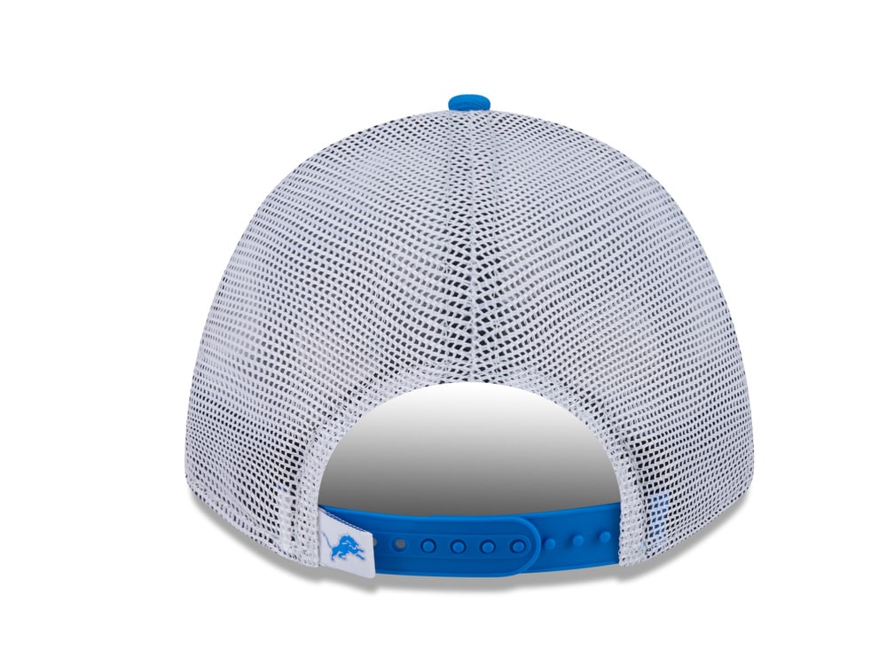 New Era Detroit Lions Official Team Color Edition 9Forty M Crown A Frame Trucker Snapback Cap