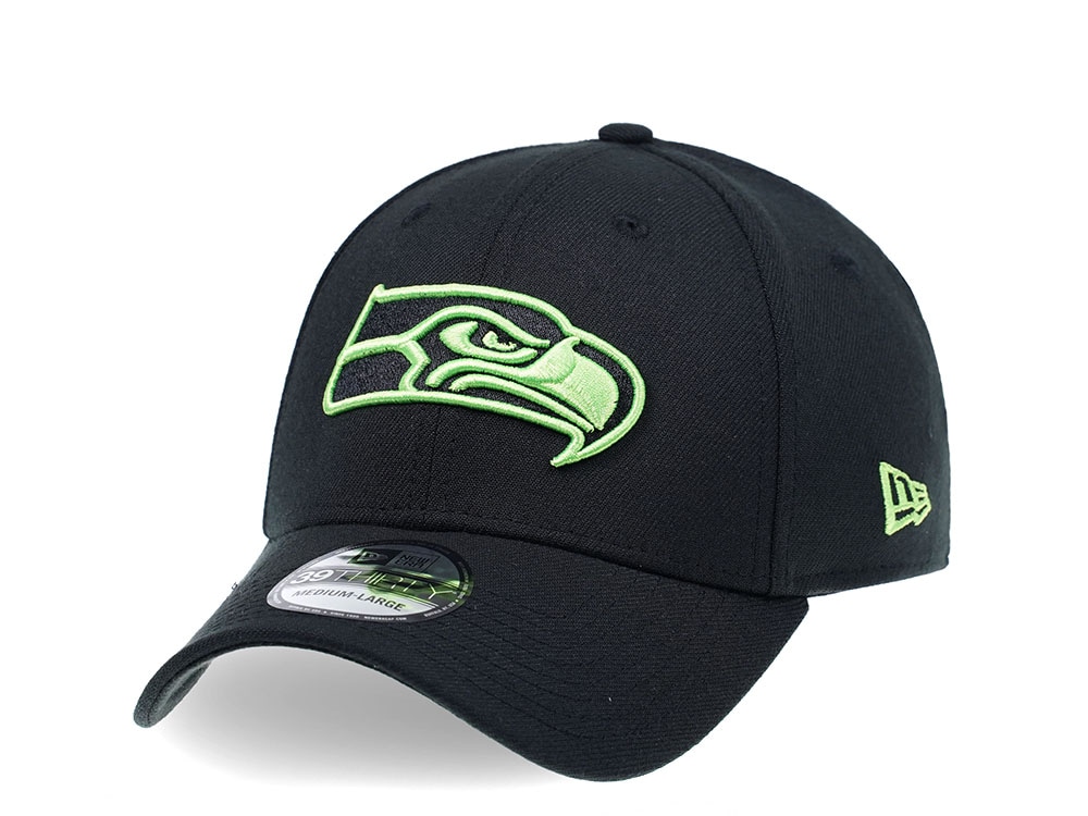 New Era Seattle Seahawks Curved Black Editon 39Thirty Stretch Cap